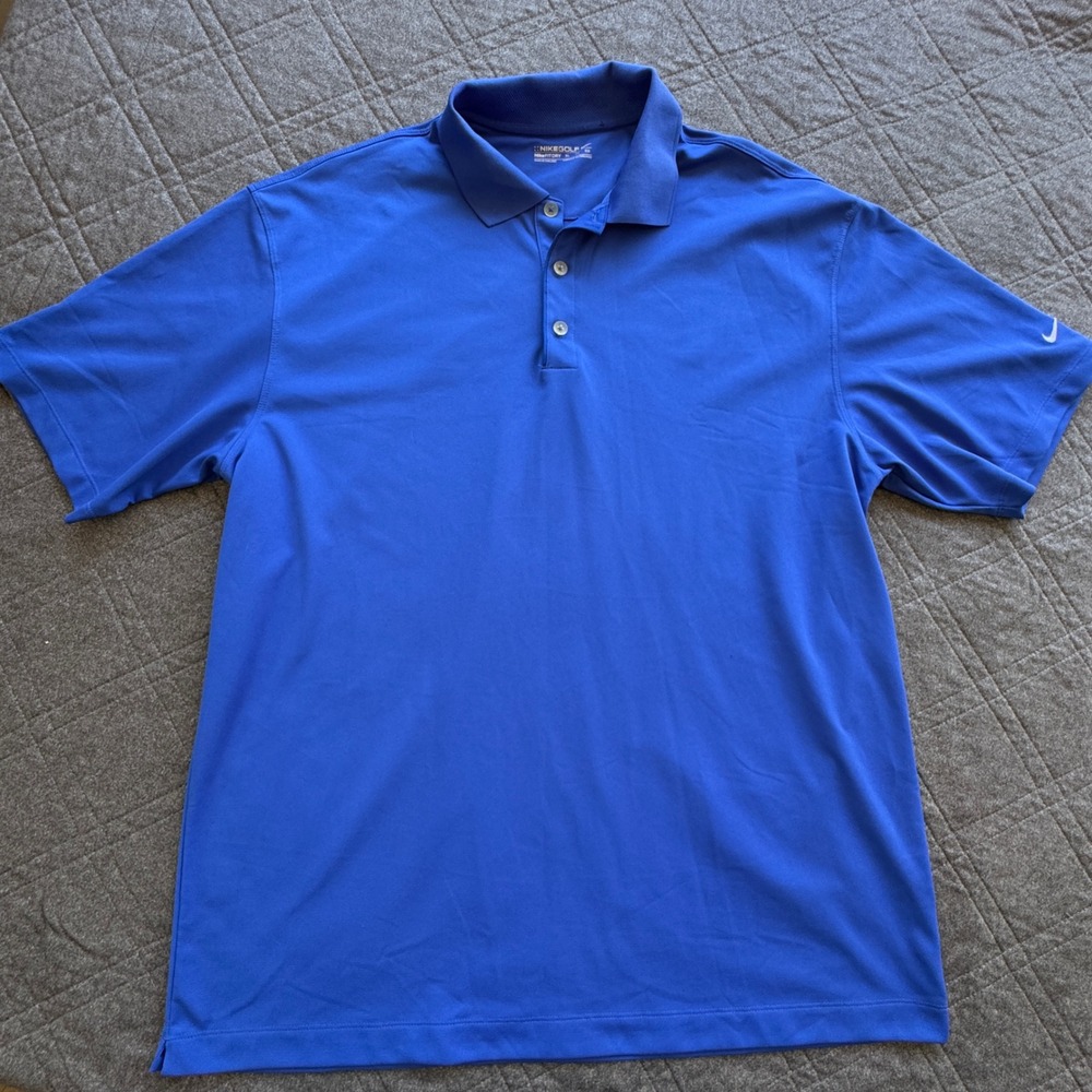 Nike Golf Mens XL Blue NikeFit Dry Short Sleeve Polo Shirt HO080609NAY
